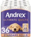 Andrex Ultimate Quilt Toilet Roll - 36 Toilet Rolls, 3-Ply, Bulk Buy, Soft, Thick Sheets, FSC Certified