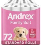 Andrex Family Soft Toilet Roll - 72 Toilet Rolls, Bulk Buy, Fragrance Free, FSC Certified