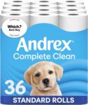 Andrex Complete Clean Toilet Roll - 36 Toilet Rolls, 3-Ply, Bulk Buy, Now Even Softer, FSC Certified, endorsed as a Which? Best Buy