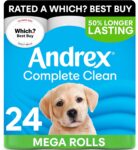 Andrex 3-Ply Toilet Roll 24 Mega Rolls FSC Certified Soft Tissue